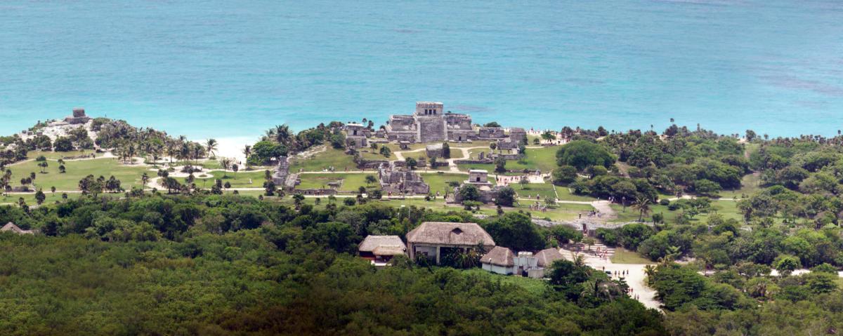 Tulum Archaelogical Site Aerial View