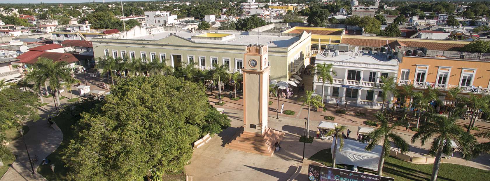 Cozumel Town Plaza Aerial