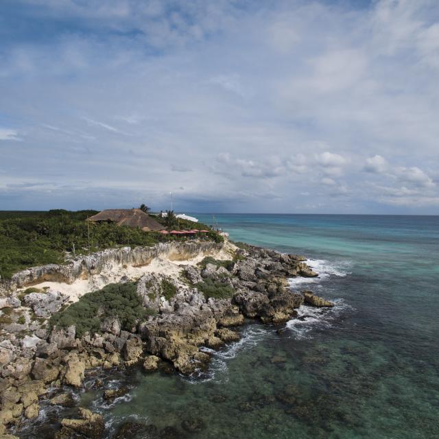 Coastal Rock Outcropping Drone Photo