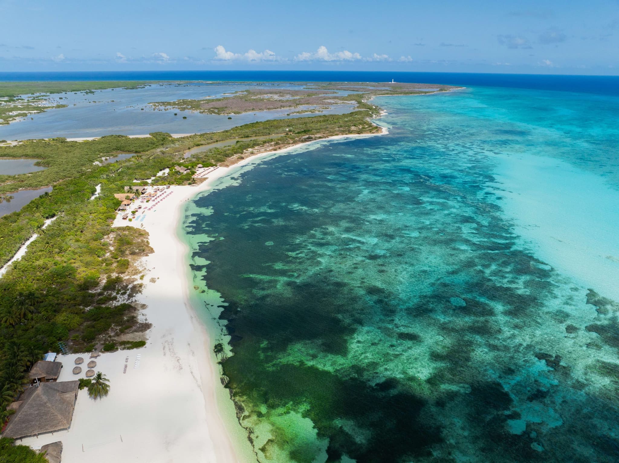 Aerial view of the southern tip of Cozumel